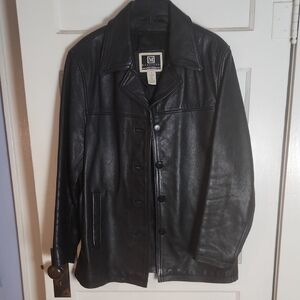 Maurices Black Leather Trench Coat